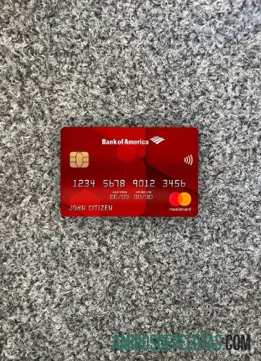 EUA Bank Of America Bank Mastercard Vermelho Photolook Front exemplo real